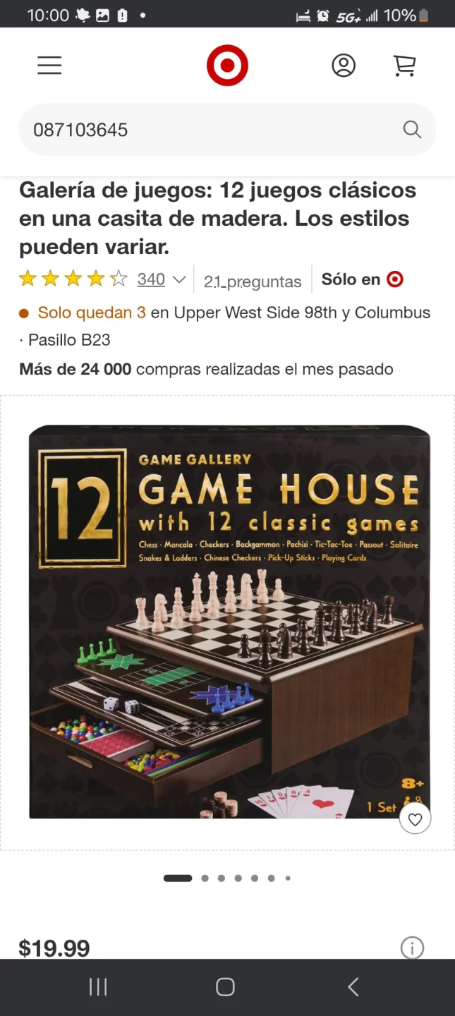 Game Gallery 12 Classic Games House Wooden Case