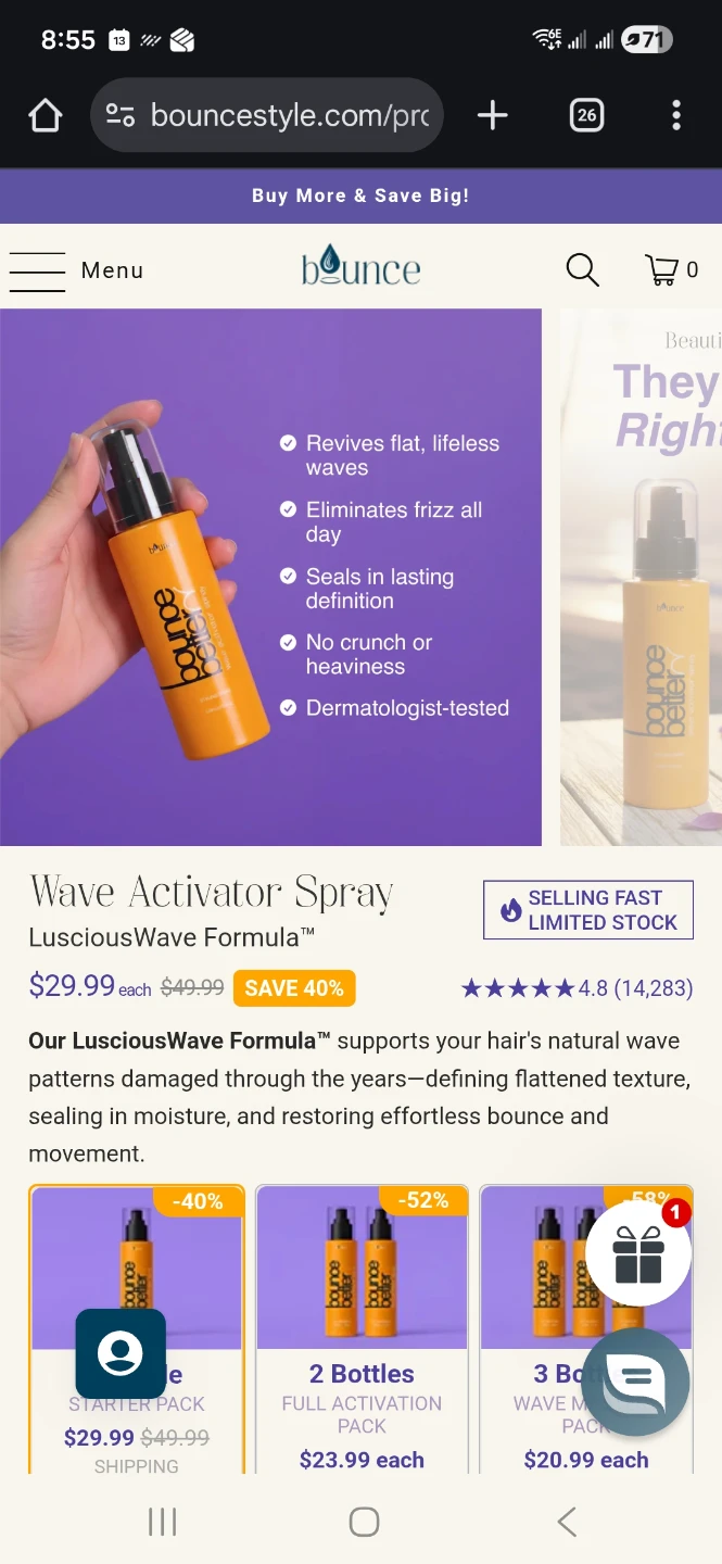 Bounce Better wave activator spray - photo 2