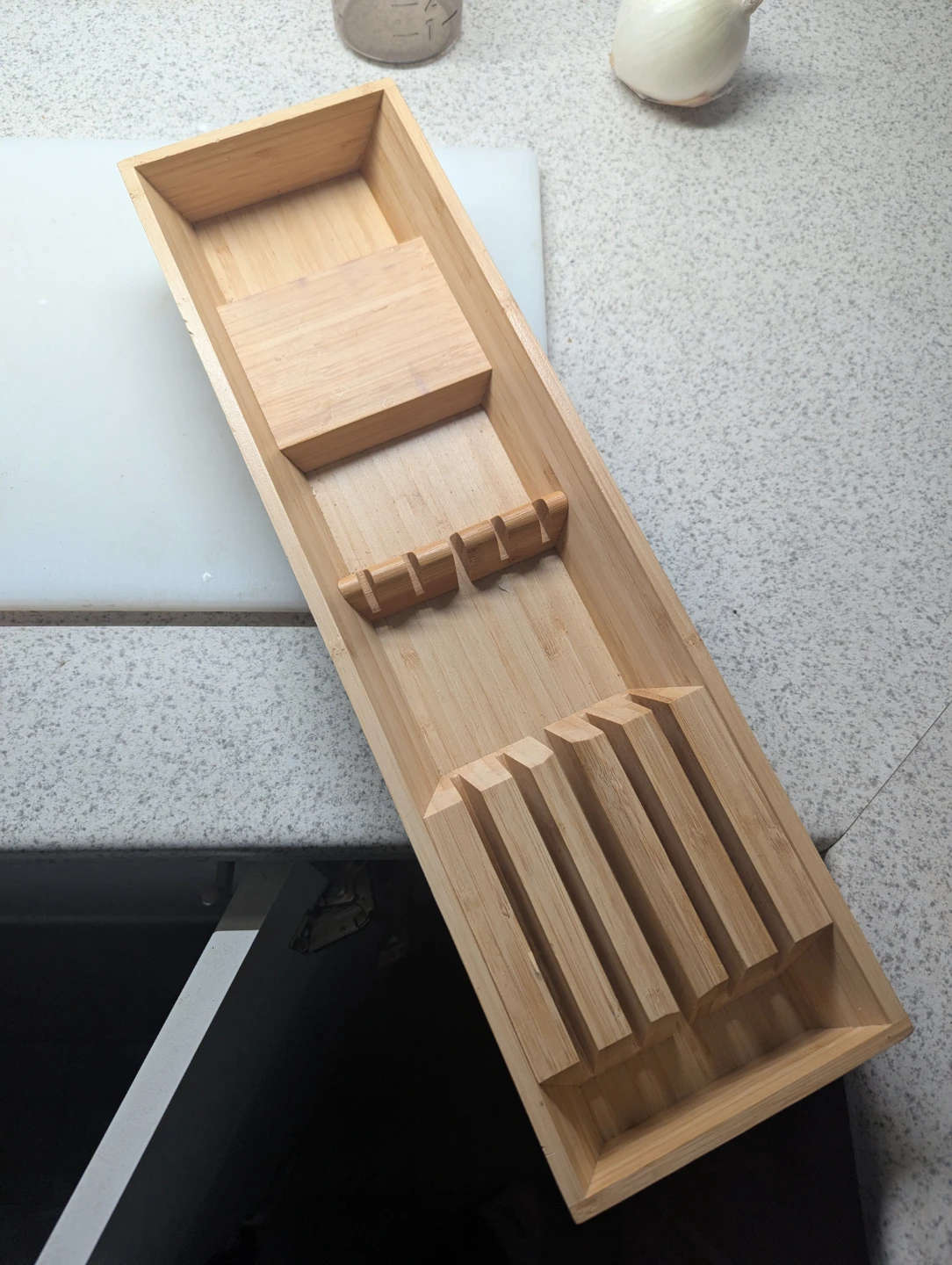 Bamboo Knife Block Organizer