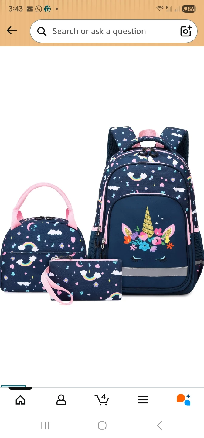 Unicorn Backpack, Lunch Bag, and Pencil Case Set