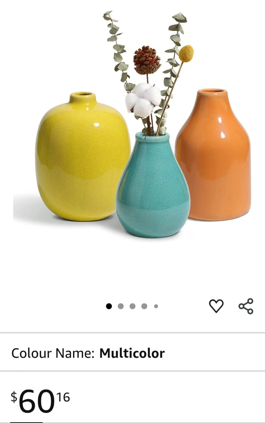 Trio of Beautiful Ceramic Vases. 🧡🩵💛 - photo 3