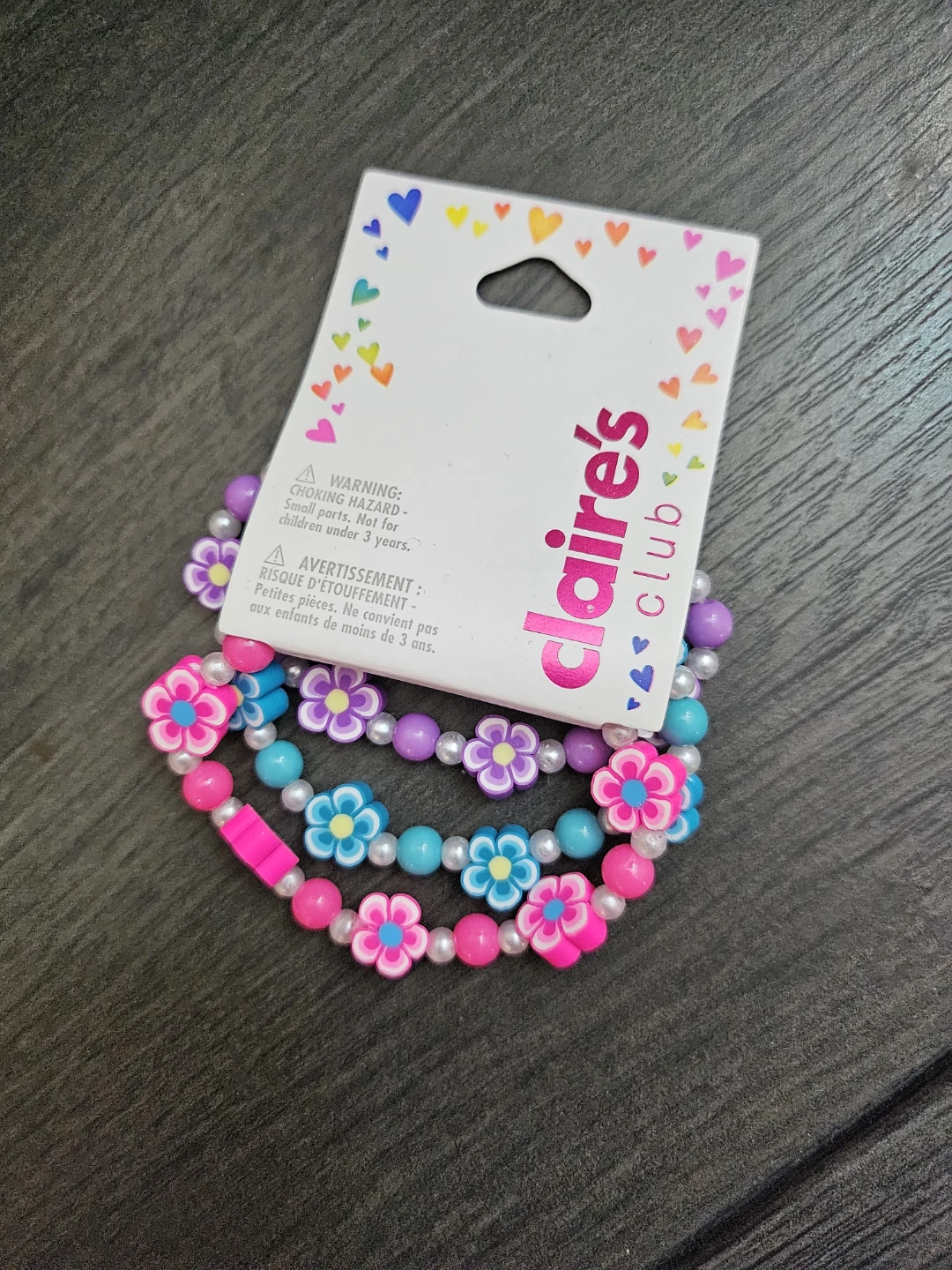 Claire's Club Beaded Flower Bracelets (3 Pack) 🏆