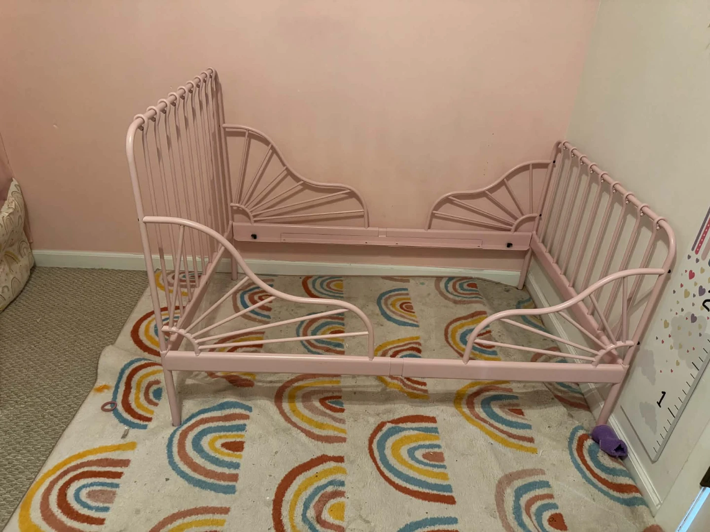 Pink IKEA Minnen bed