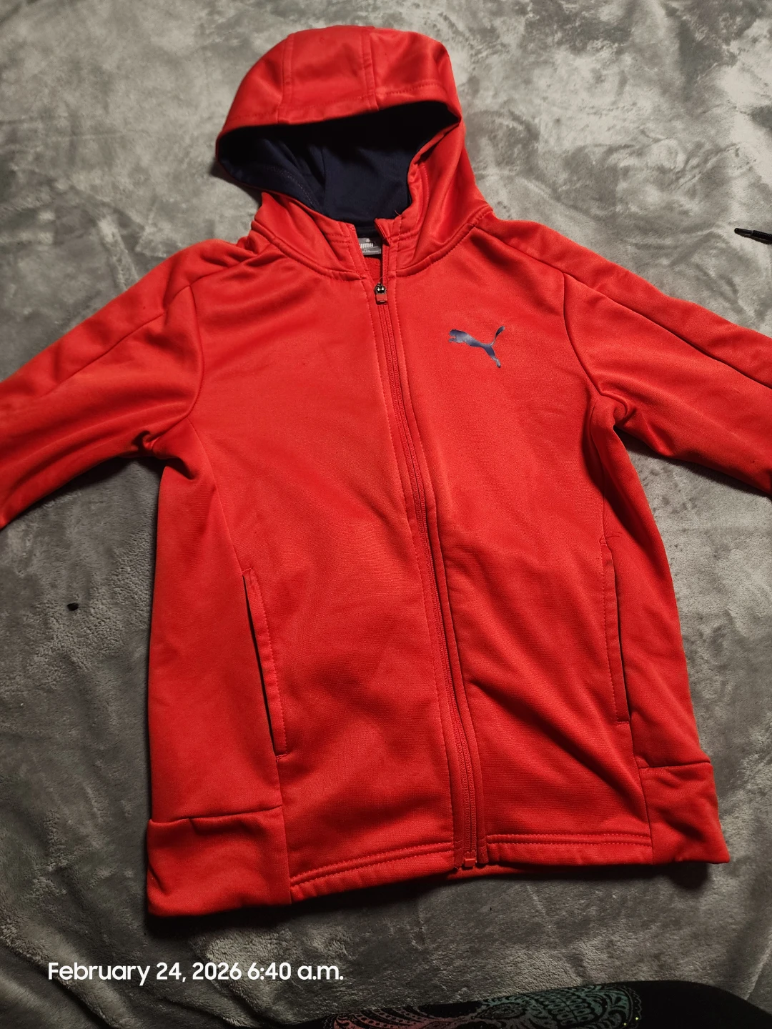 Puma Kids Red Zip-Up Hoodie