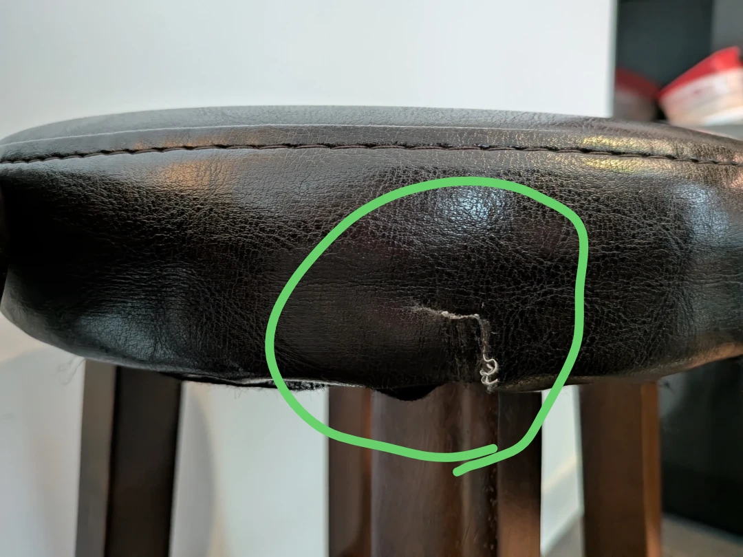 Set of 2 Dark Brown Faux Leather Swivel Bar Stools【Moving sale❗】 - photo 2