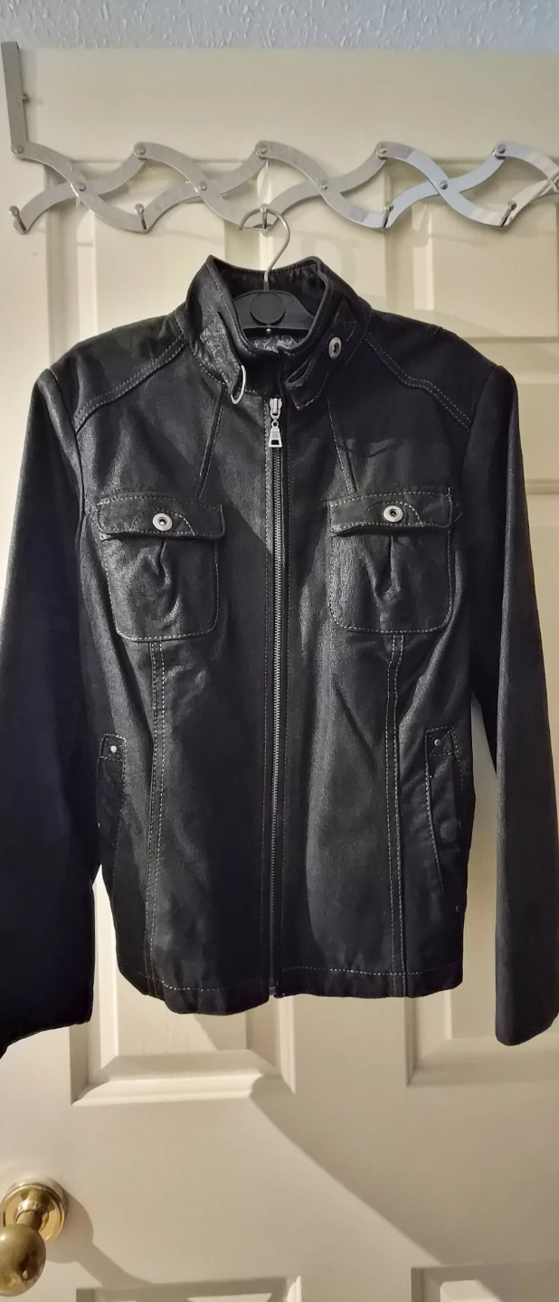 Danier Black Faux Leather Jacket - Medium