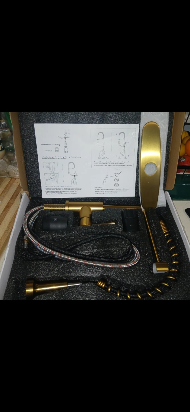 Gold Finish Kitchen Faucet with Sprayer - photo 3