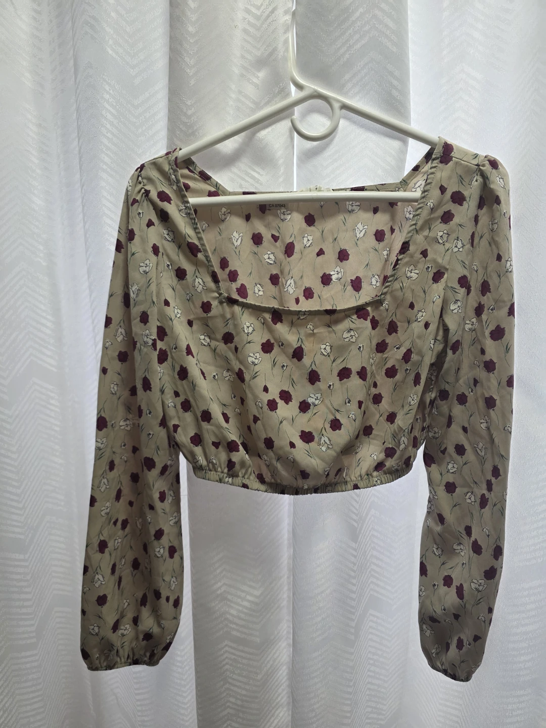 No Less Than Floral Long Sleeve Crop Top