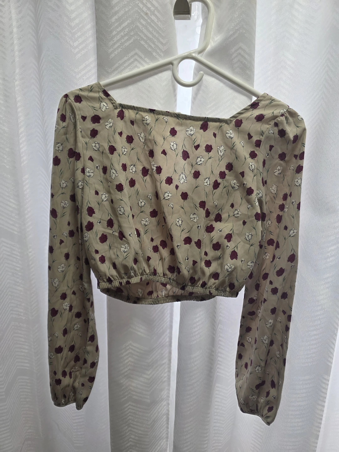 No Less Than Floral Long Sleeve Crop Top - photo 2