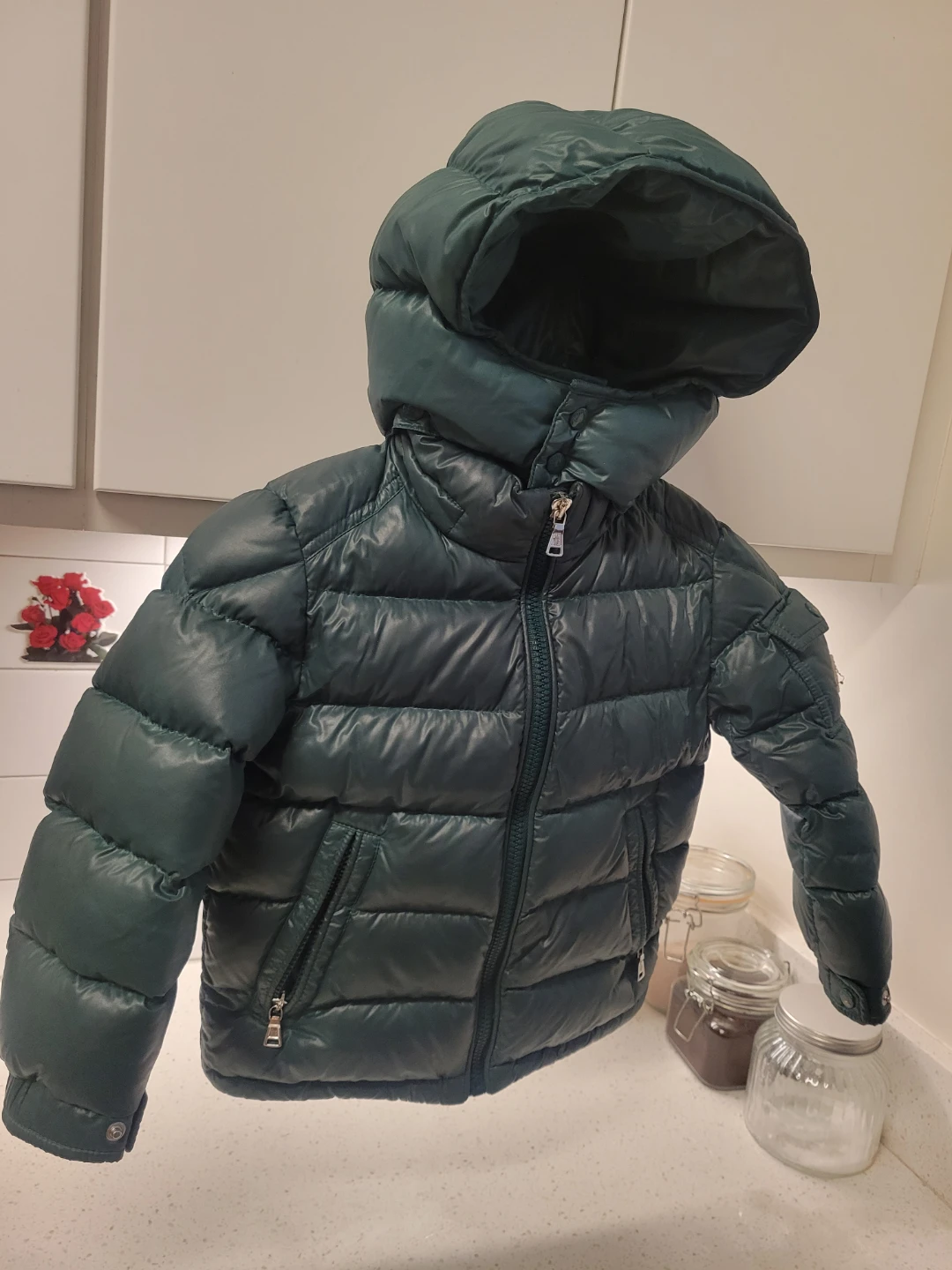 Moncler Kids Down Puffer Jacket Green