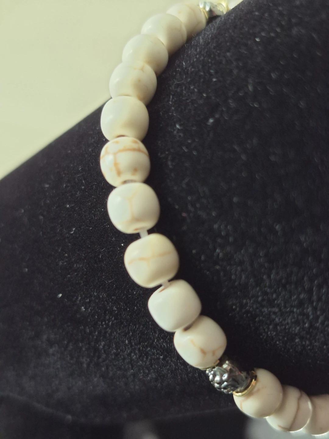 White Moonstone Beaded Bracelet - 6mm Beads - photo 3