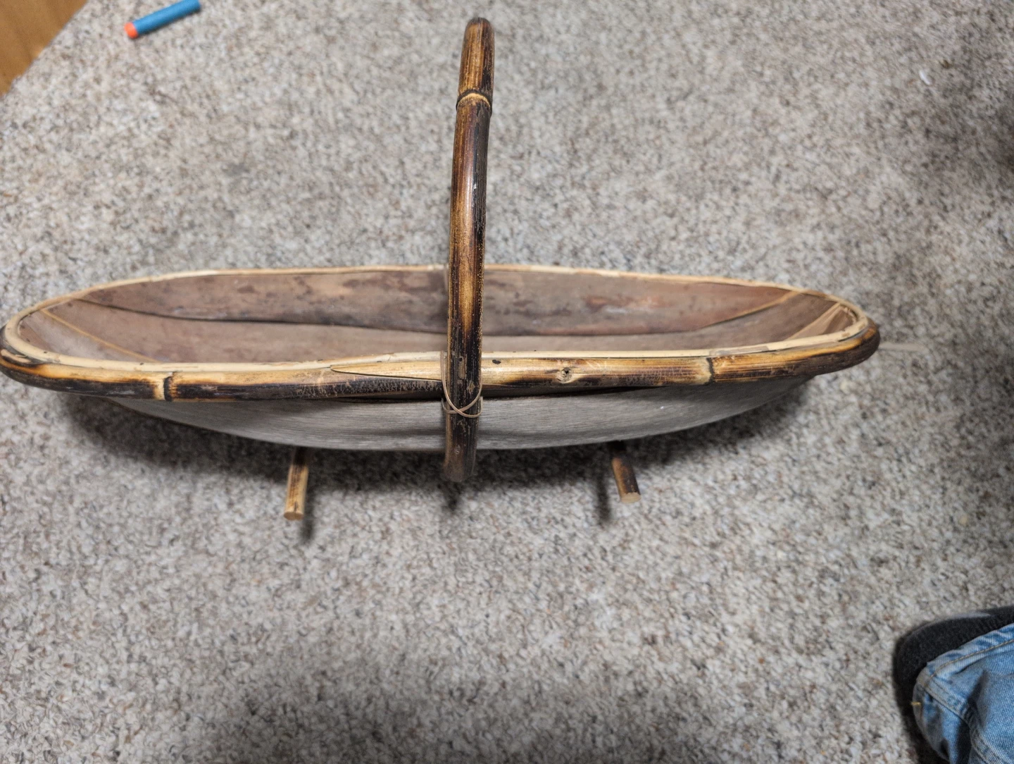 Wooden Basket with Handle