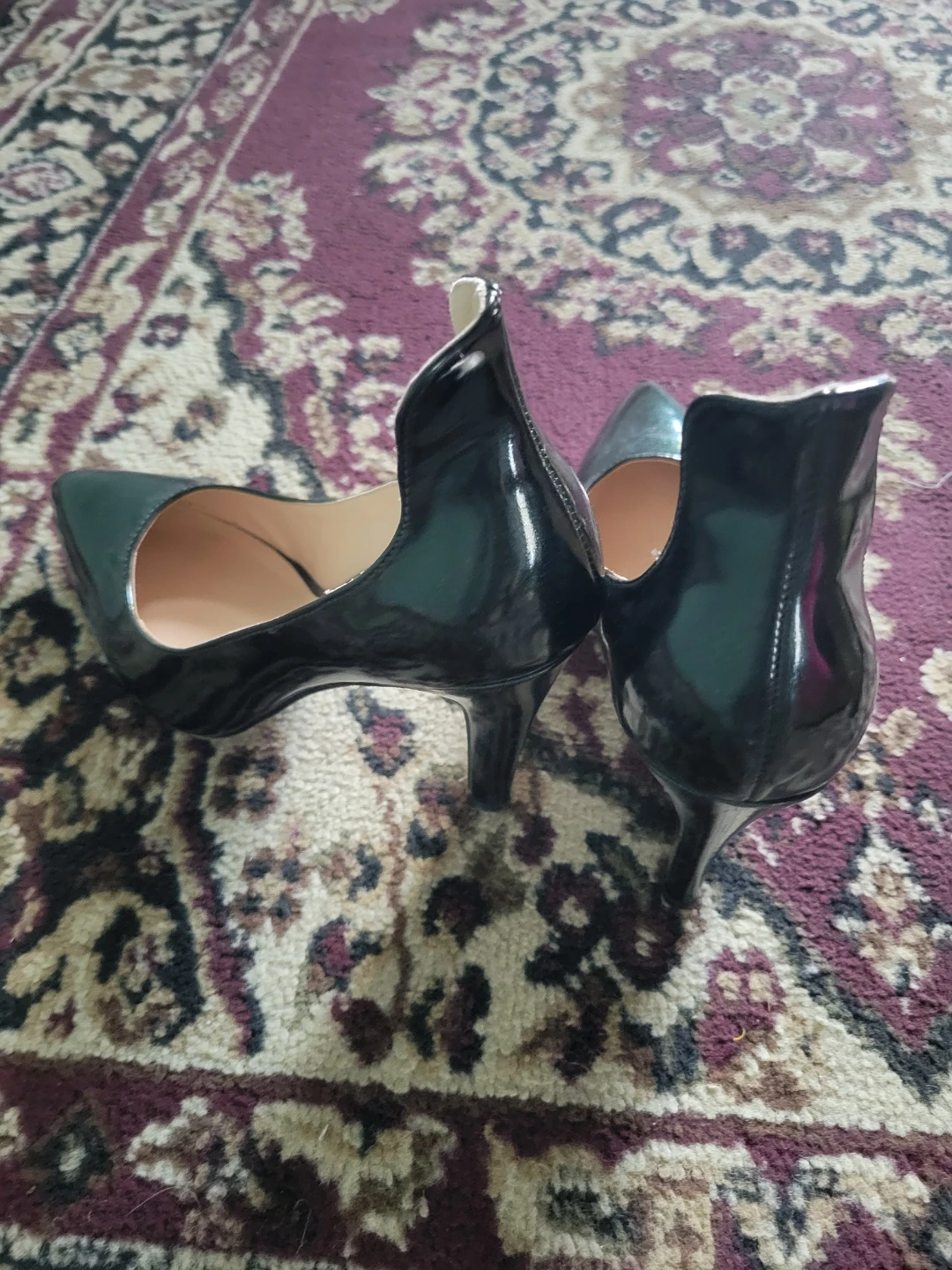 Dark Green Patent Leather Heels Size 7 - photo 5