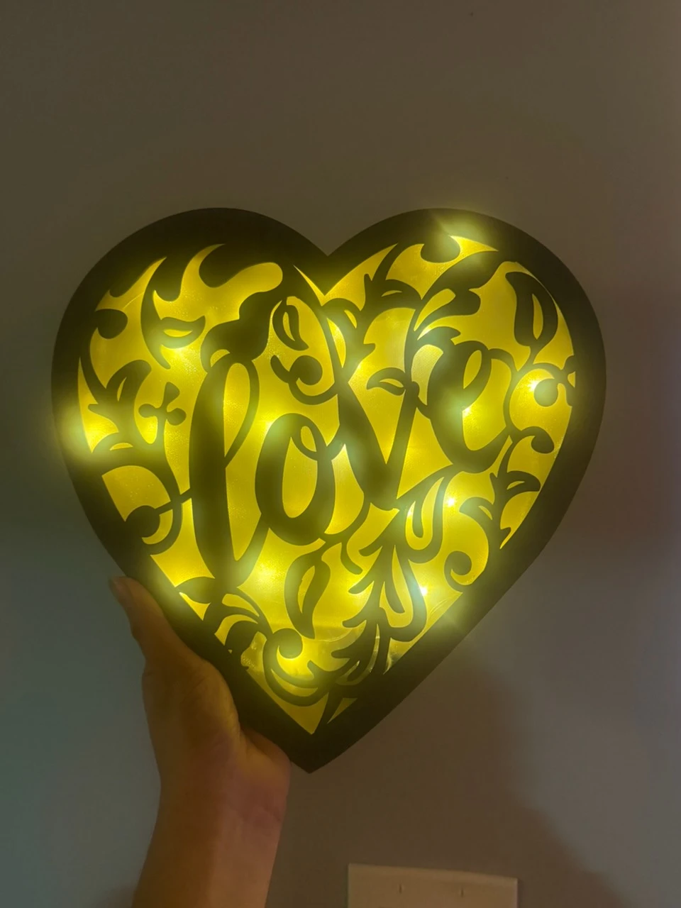 Set of 2 Heart Shaped "Love" LED Light Decor