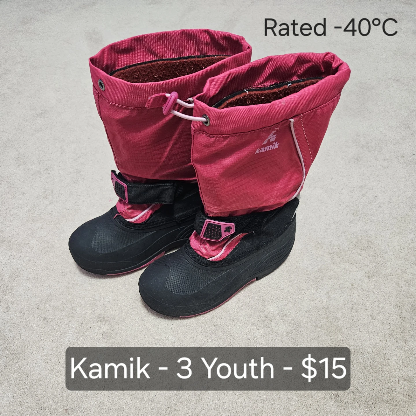 Kamik Youth Winter Boots - Size 3