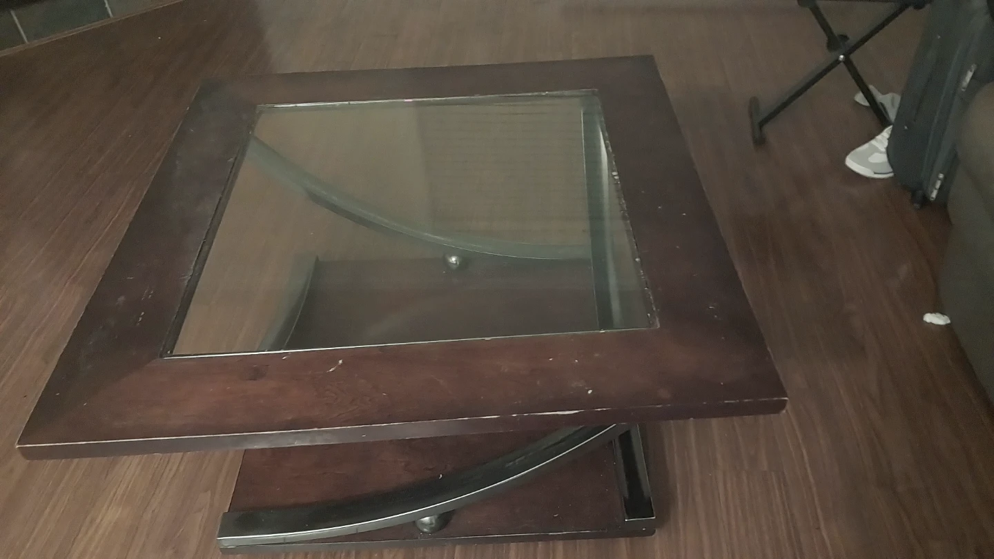 Wood and Glass Coffee Table - photo 3