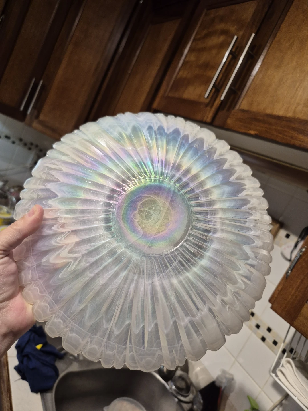 Iridescent Glass Serving Bowl - photo 2