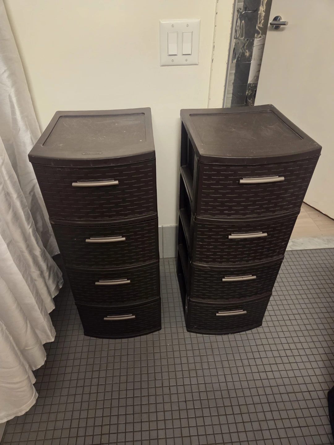 Dark Brown Plastic 3-Drawer Storage Unit