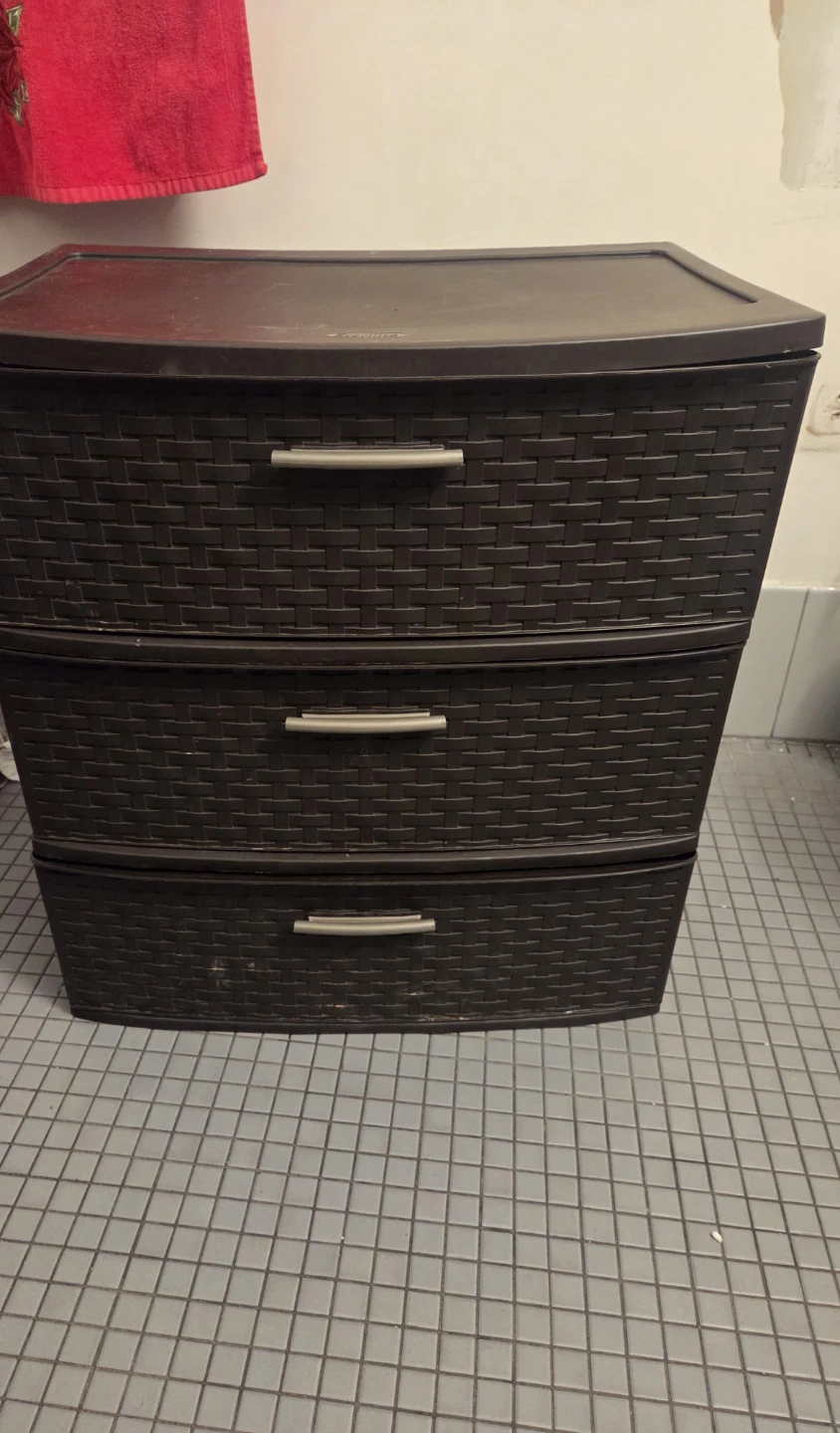 Dark Brown Plastic 3-Drawer Storage Unit - photo 2