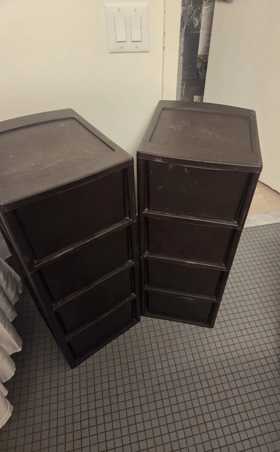 Dark Brown Plastic 3-Drawer Storage Unit - photo 5