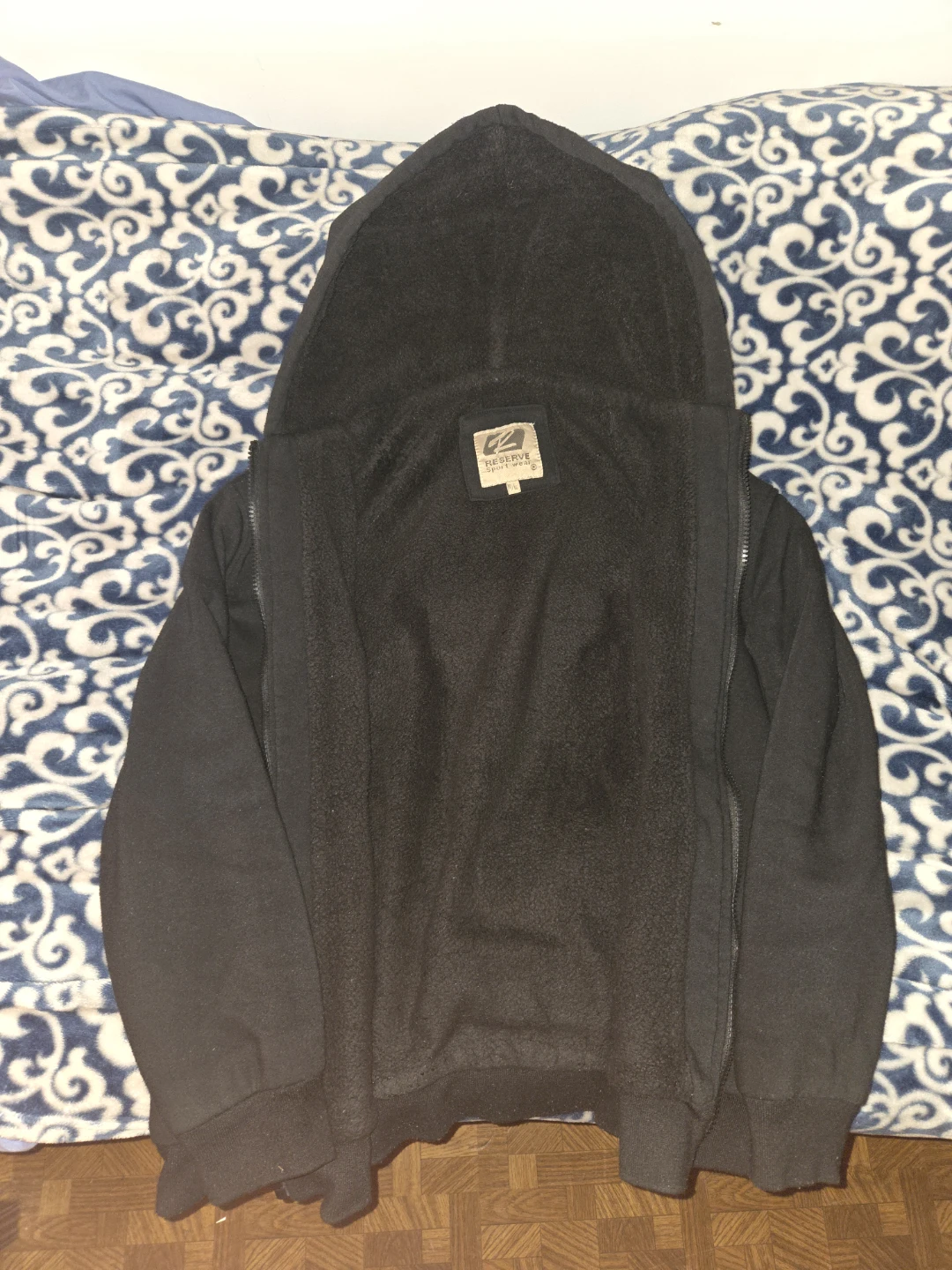 Reserve Black Zip-Up Hoodie