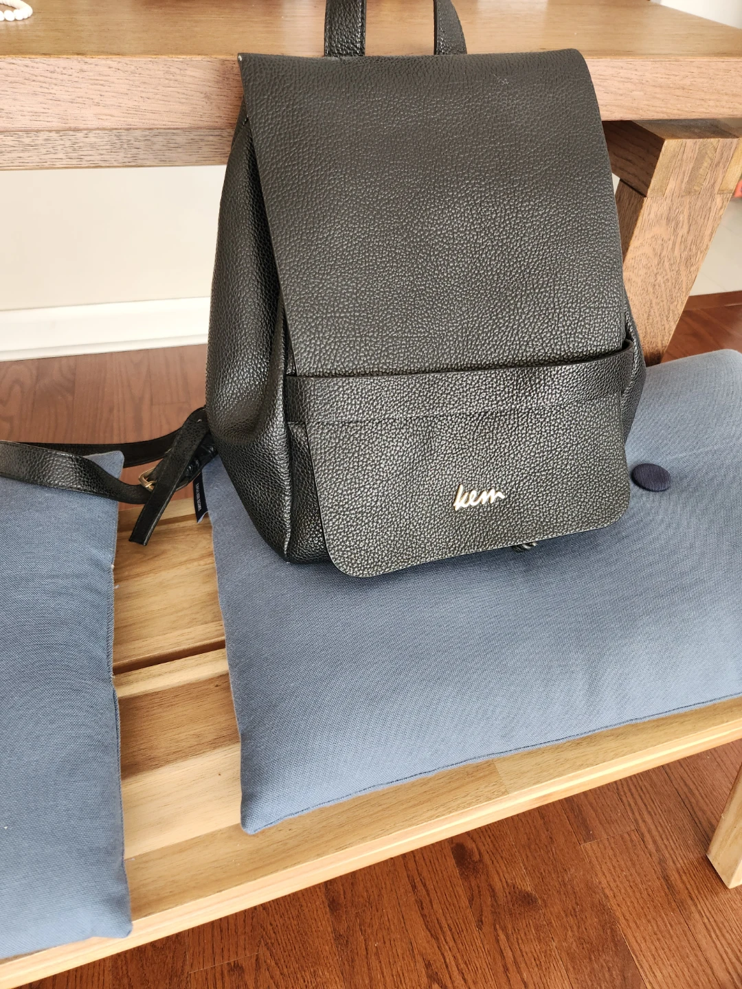 🏆Black Leather Backpack