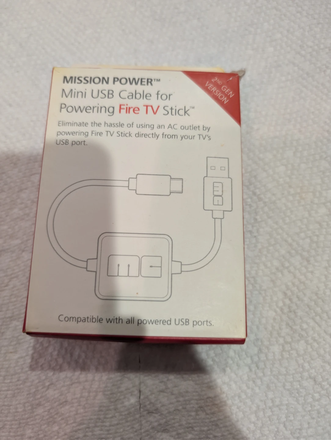 Mission Power Mini USB Cable for Fire TV Stick (2nd Gen)