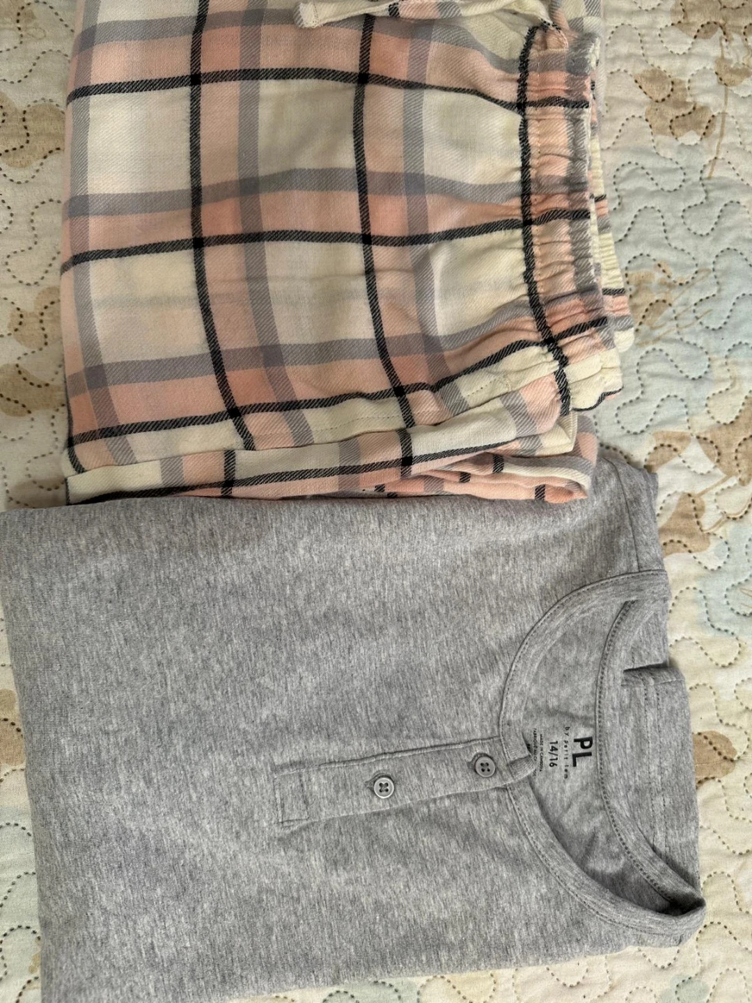 PJ Harlow Long Sleeve Henley Pajama Set - Grey - photo 2