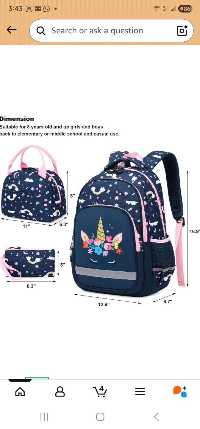 Unicorn Backpack, Lunch Bag, and Pencil Case Set - photo 2