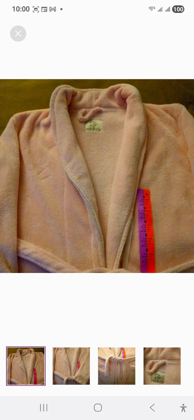 NEW PINK ROBE 10 12 14 SMALL MEDIUM Pockets WOMEN, LONG