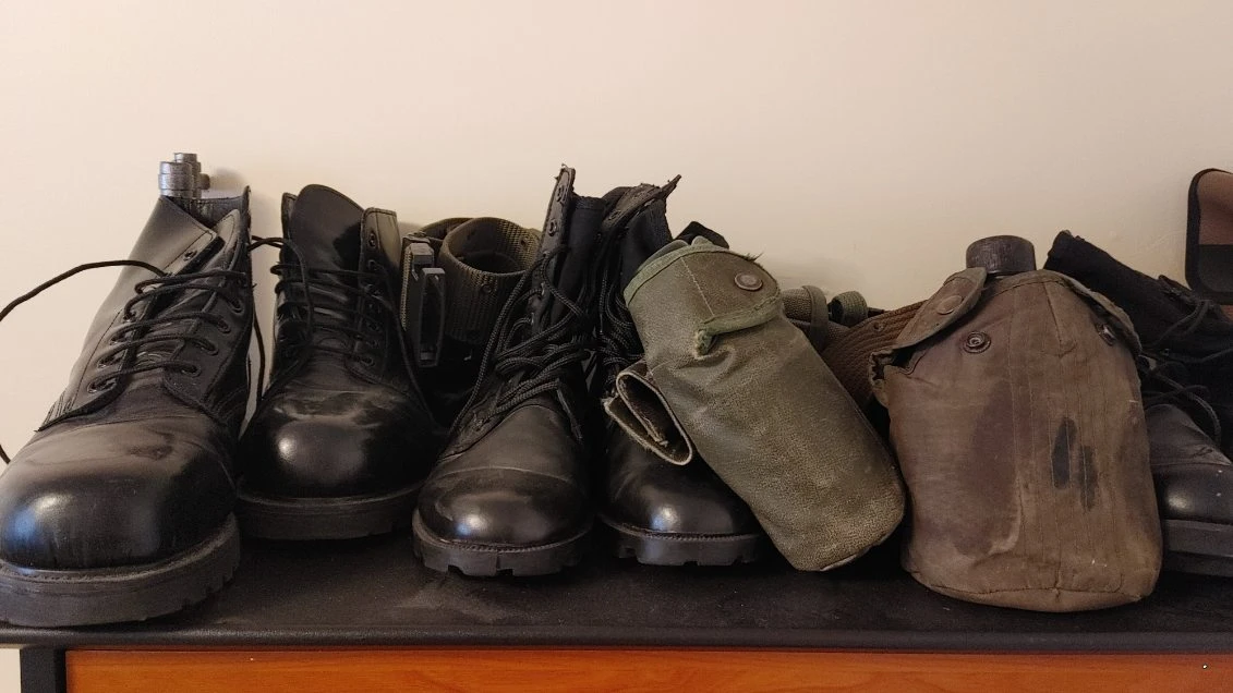 Military Camo Jacket, Pants, Vest, Boots, and Canteen - photo 2