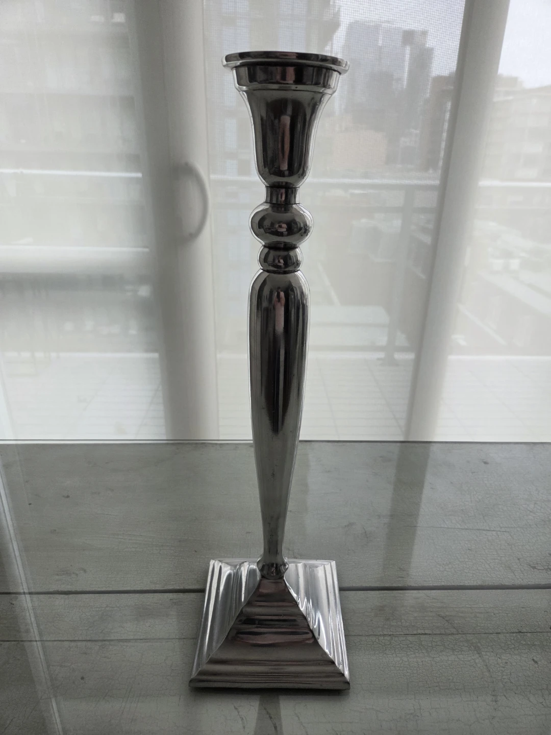Silver Tone Candlestick Holder