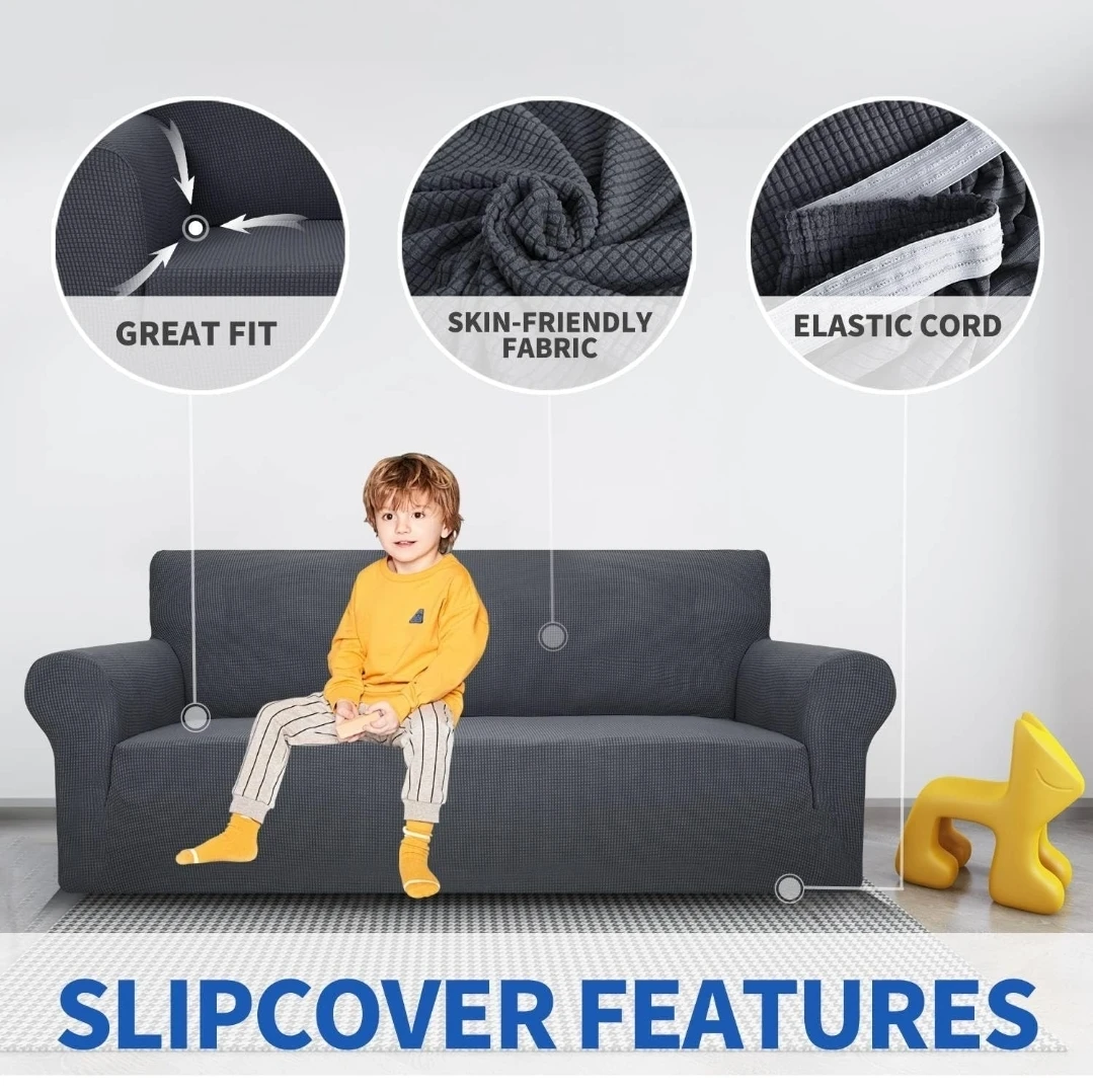 Grey Sofa Slipcover - Loveseat Size - photo 4