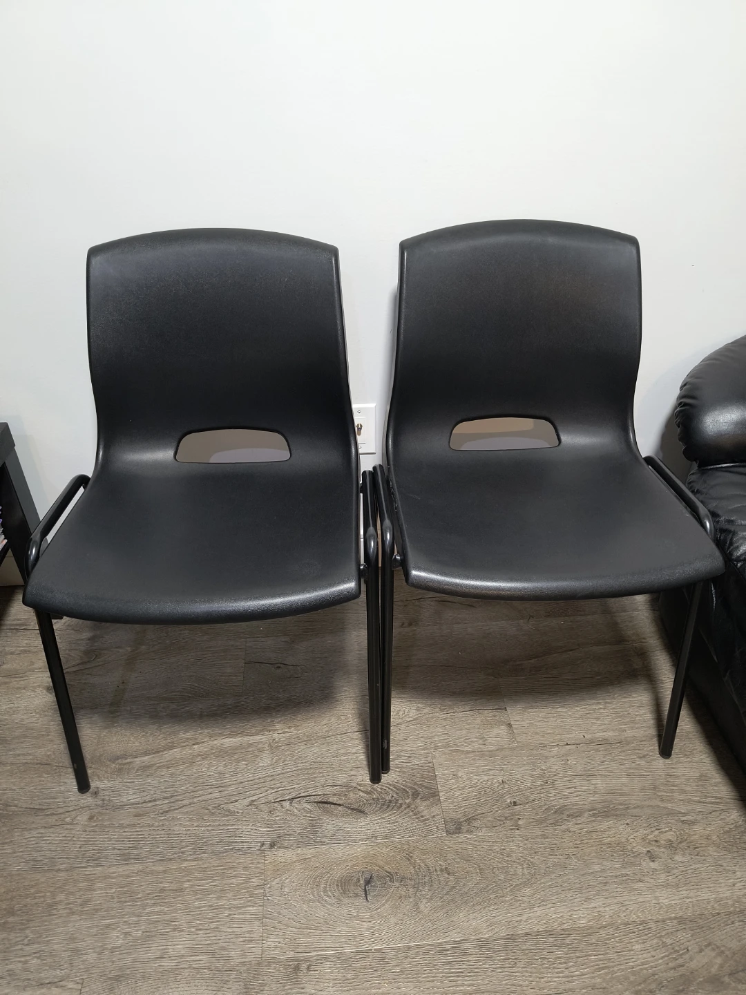 Set of 2 Black Plastic Chairs