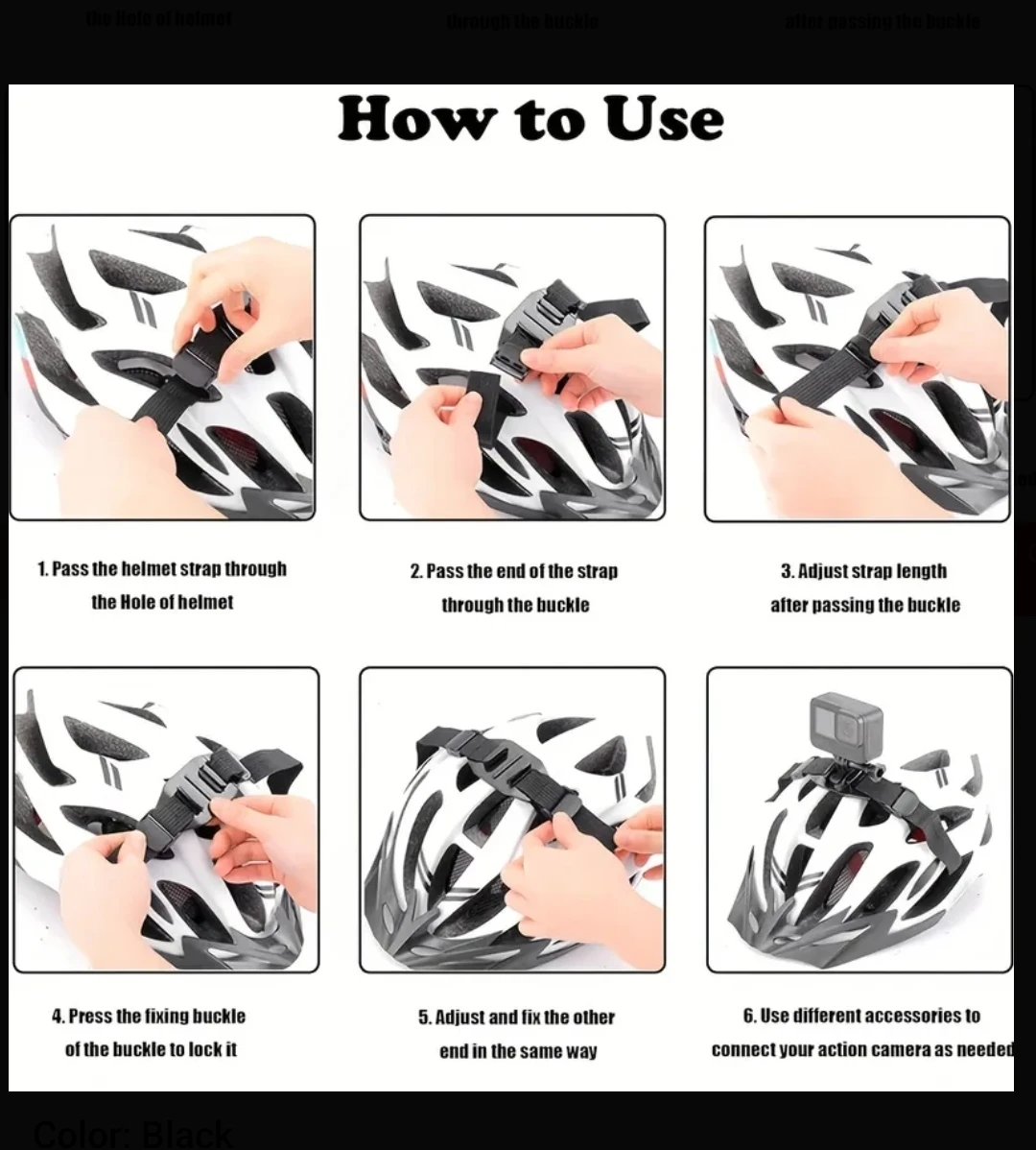 Bike Helmet Strap Mount for GoPro Action Camera - photo 4