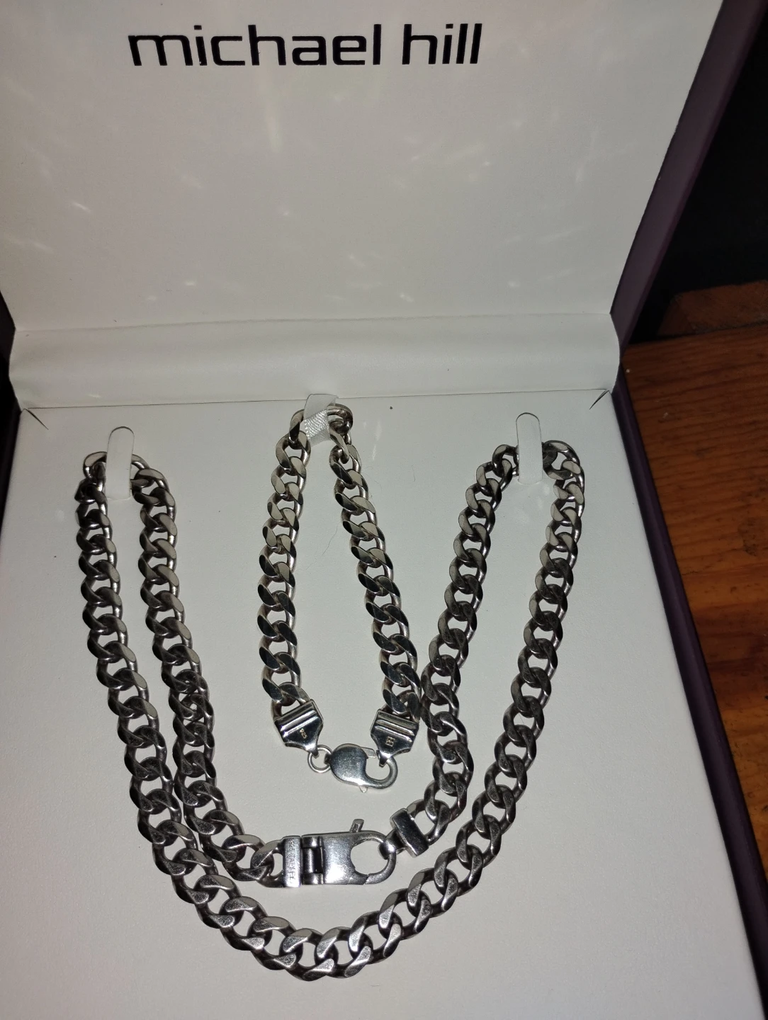 Michael Hill Curb Chain Necklace and Bracelet Set