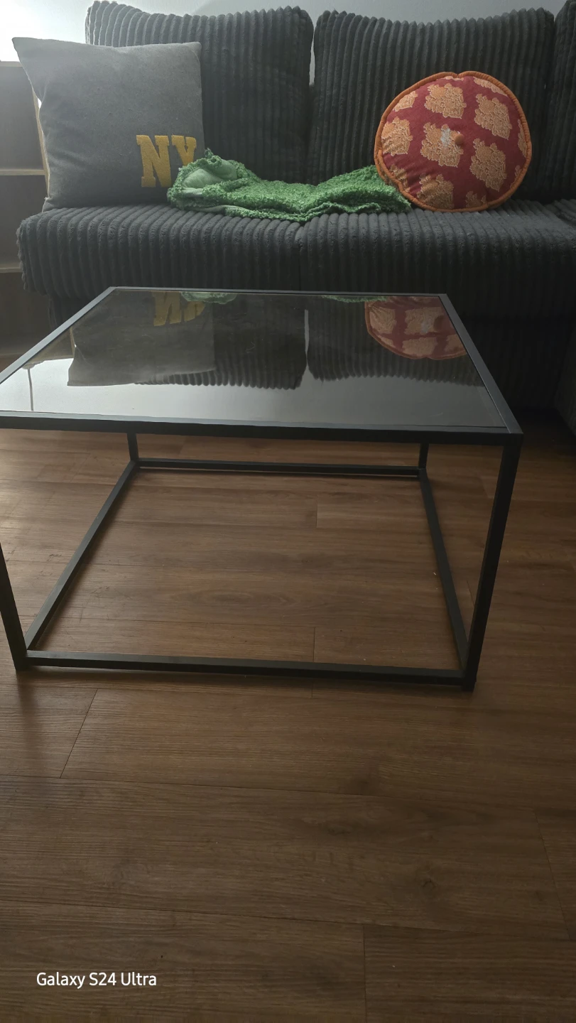 Modern Square Coffee Table with Glass Top - photo 2
