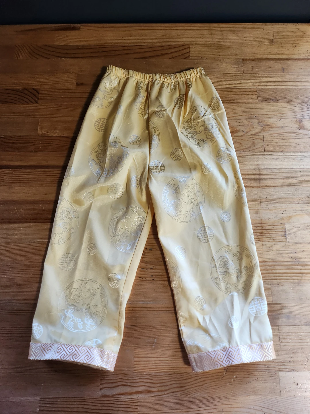 Kids Chinese Yellow Satin Dragon Print Set (Size 6, age 5-6) 🏆 - photo 3