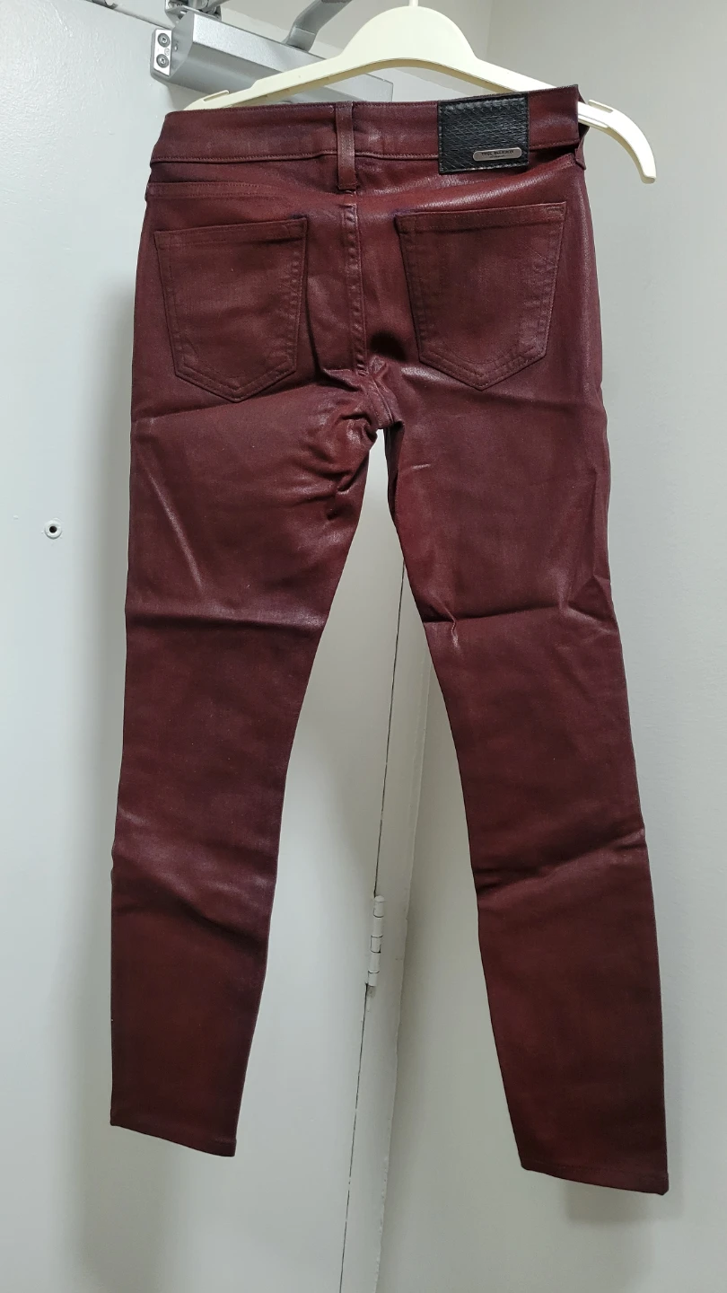 True Religion Brand Jeans Women's Burgundy Coated Skinny Pants - photo 2