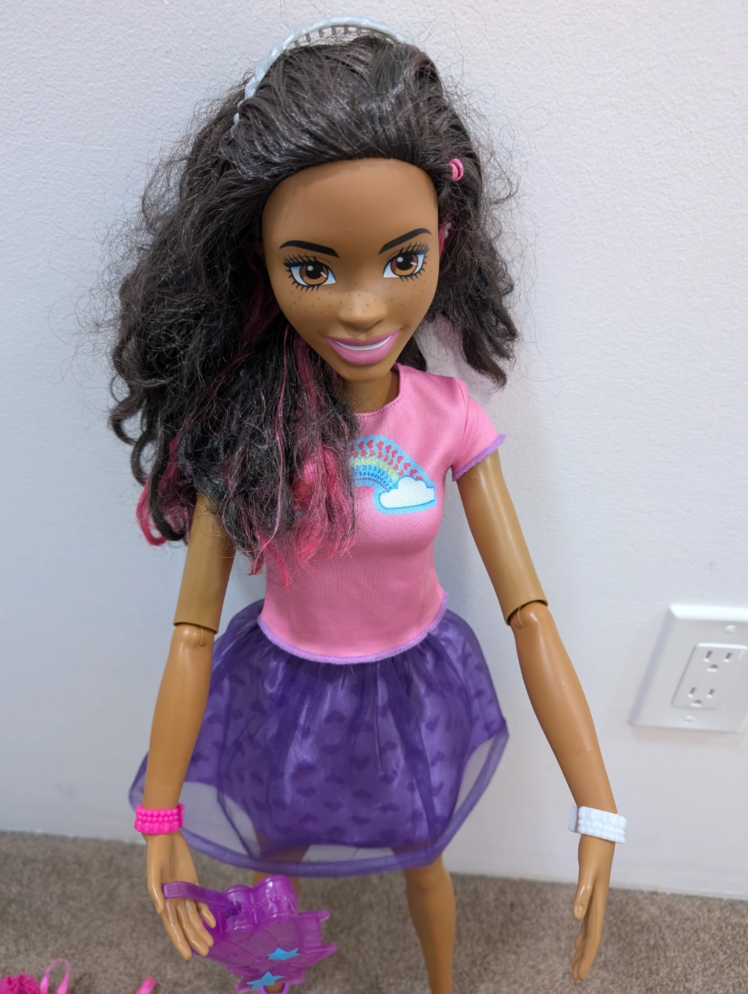 28" Barbie Fashionista Doll with Rainbow Dress