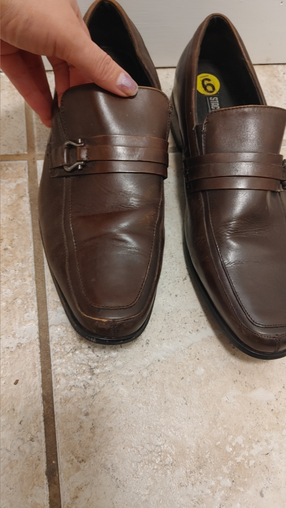 Men's Brown Leather Shoes Size 9 - photo 2