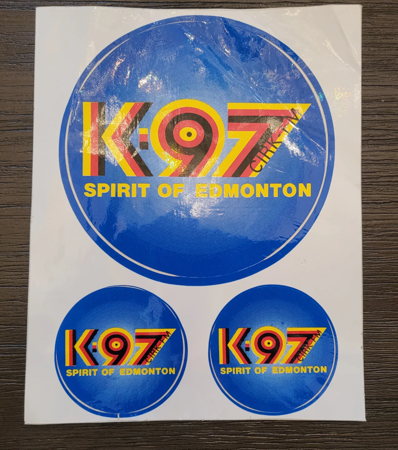 Vintage K97 Spirit of Edmonton Stickers