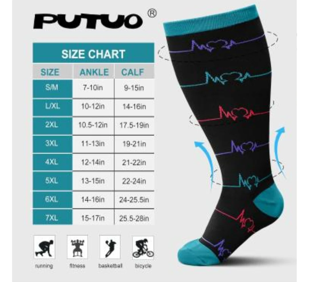 3XL-1pair-Plus Size Compression Sock For Men and - photo 3