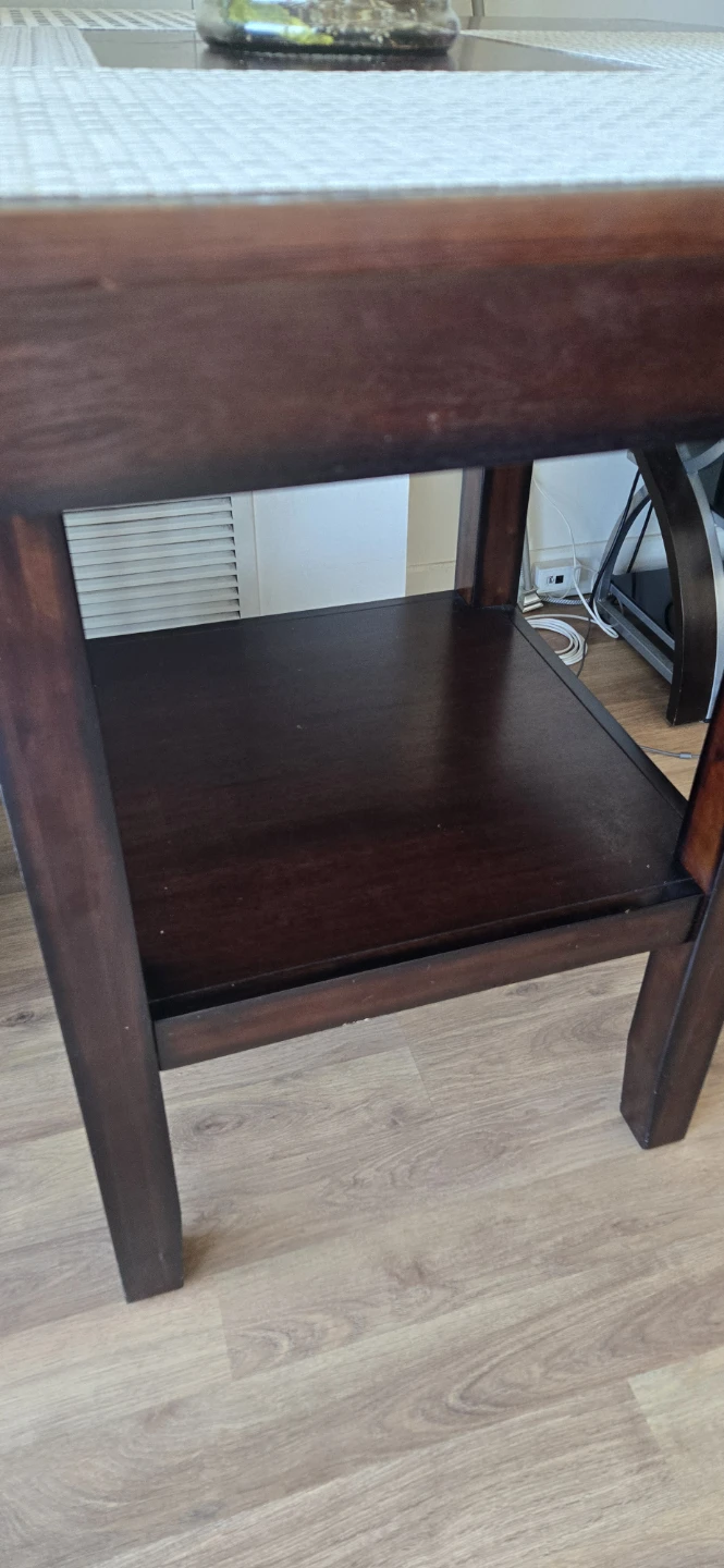Dark Brown Wooden Dining Table with 4 chairs - photo 3