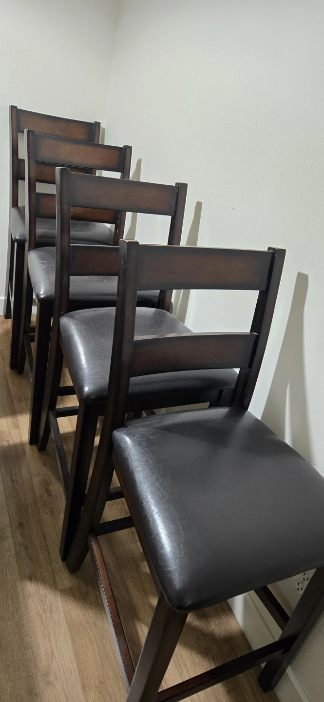 Dark Brown Wooden Dining Table with 4 chairs - photo 5