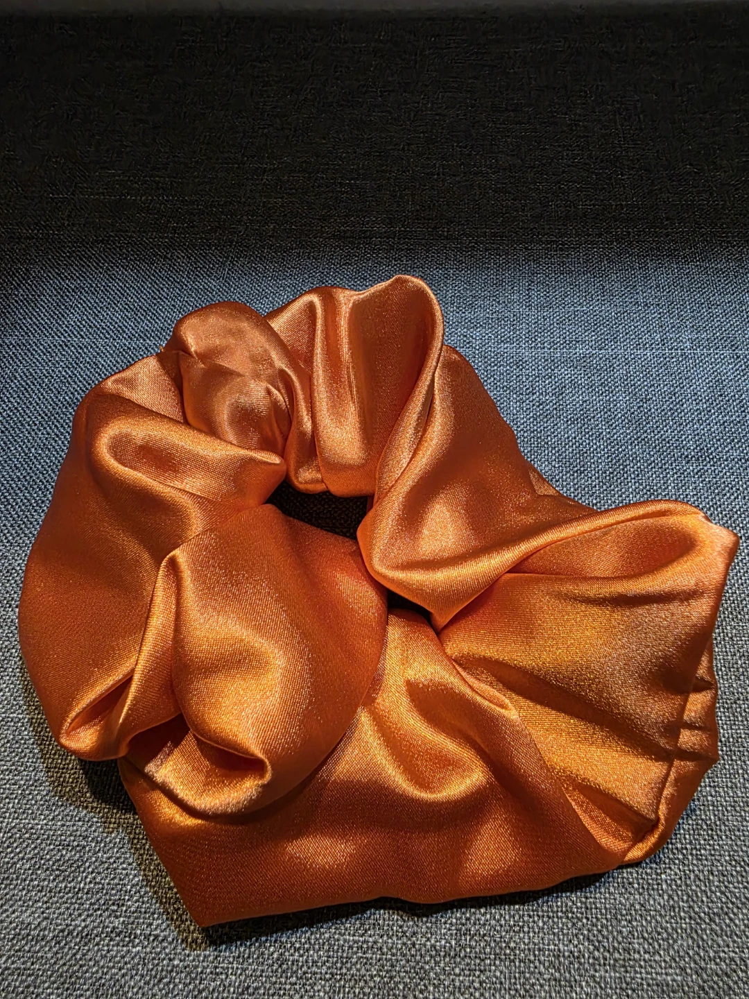 Orange Satin Scrunchie (Large)