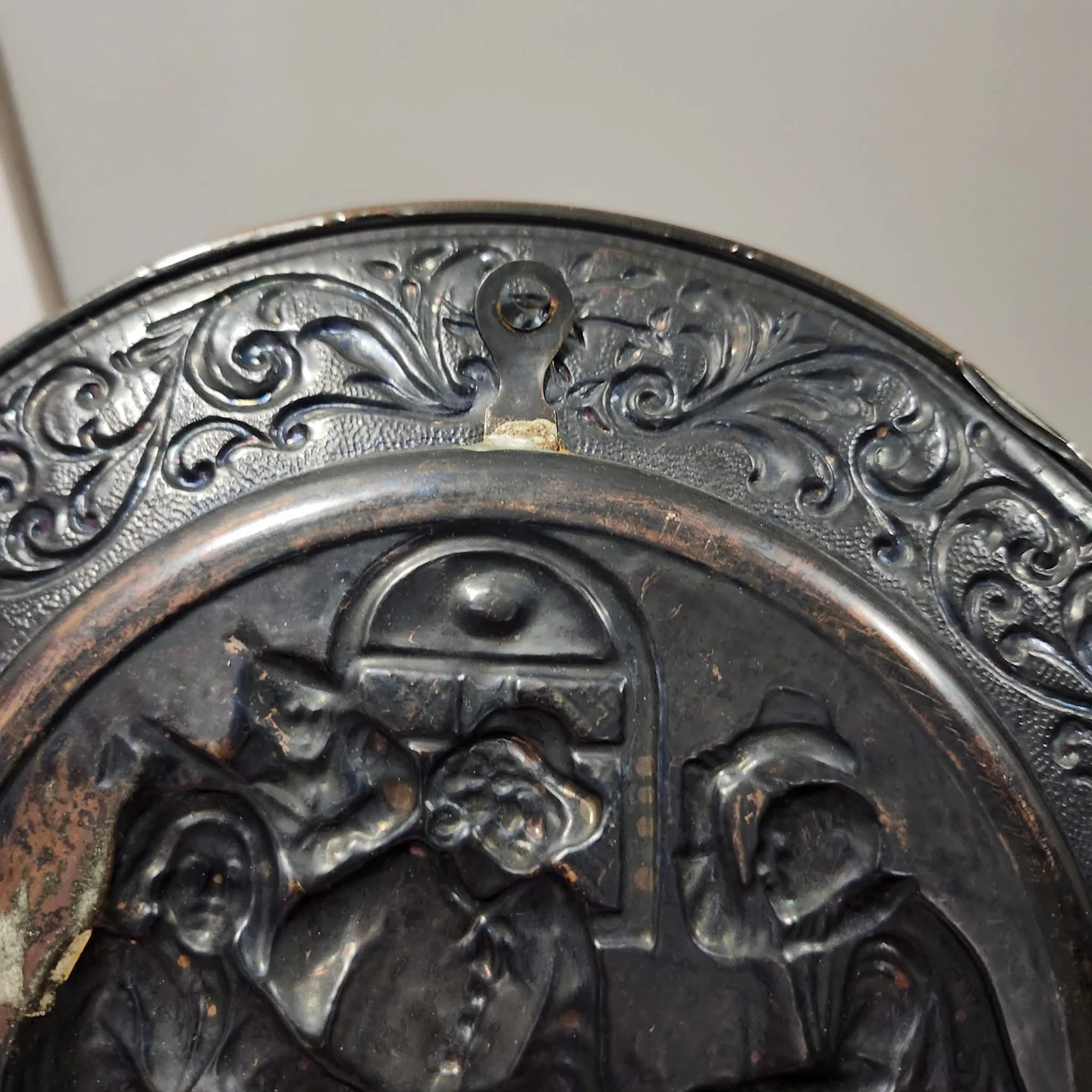 🏆Excellent Vintage Hammered Copper Wall Plate - photo 3