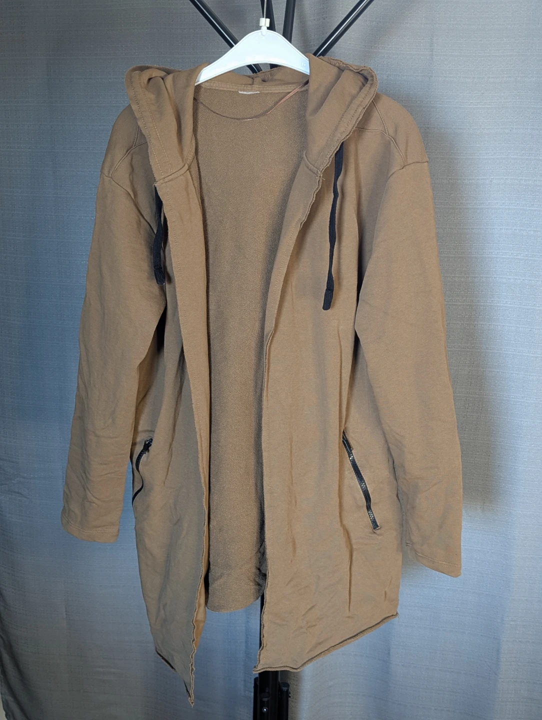 Tan Longline Hoodie
