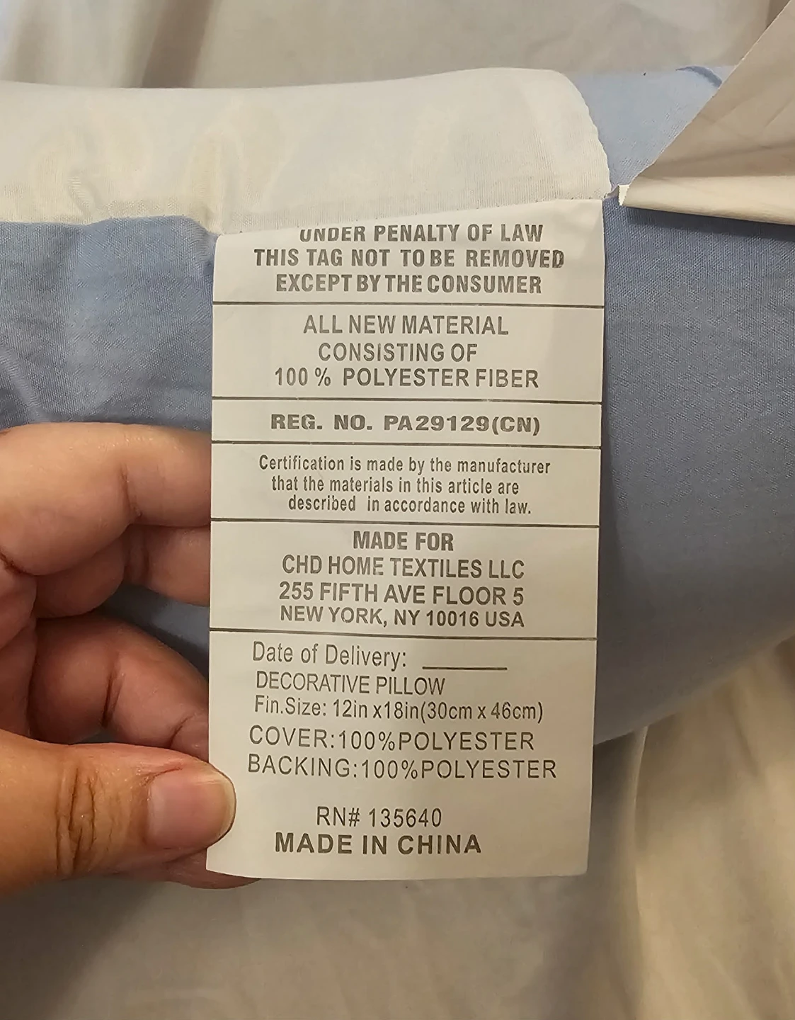 Blue and White Rectangle Decorative Pillow - photo 3