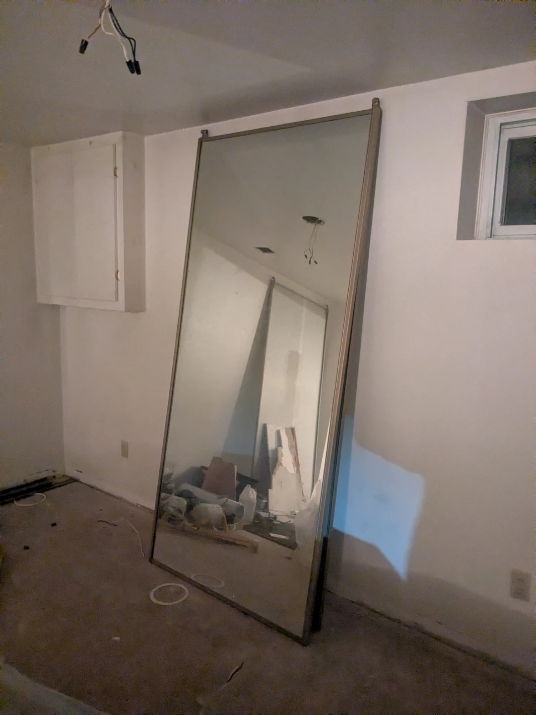 Large Mirror sliding door with Gold Frame
